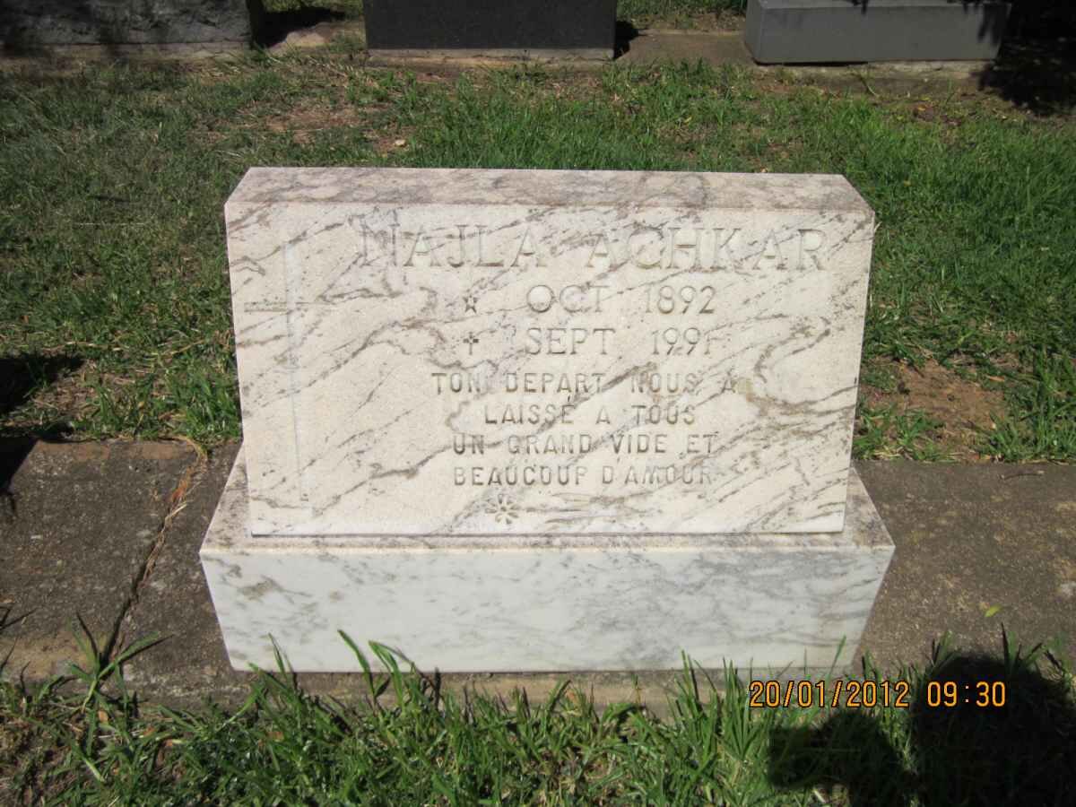 AGHKAR Najla 1892-1991