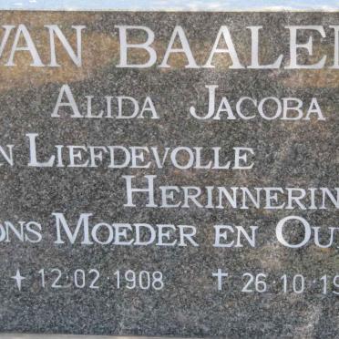 BAALEN Alida Jacoba, van 1908-1994