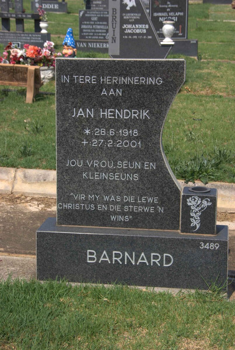 BARNARD Jan Hendrik 1918-2001