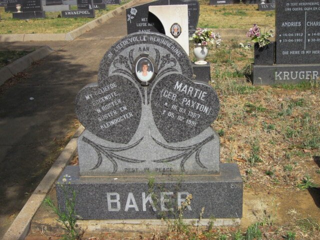 BAKER Martie nee PAXTON 1967-1991