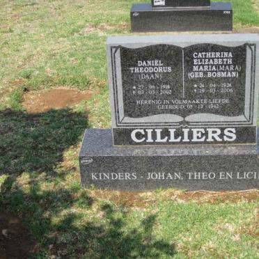CILLIERS Daniël Theodorus 1918-2002 &amp; Catherina Elizabeth Maria BOSMAN 1924-2006