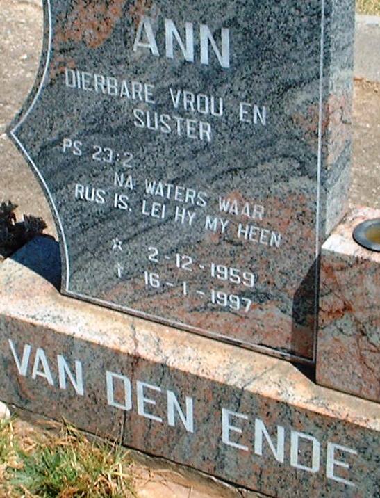 ENDE Ann, van den 1959-1997
