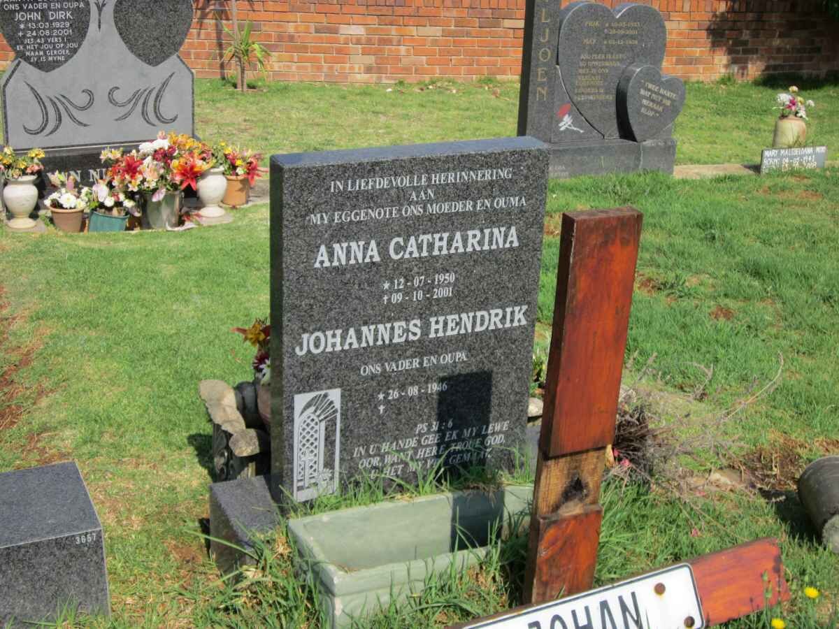 ? Johannes Hendrik 1946- &amp; Anna Catharina 1950-2001