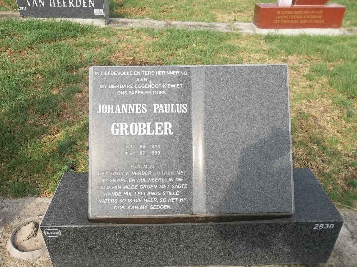 GROBLER Johannes Paulus 1944-1999