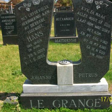 GRANGE Johannes Petrus, le 1939-1995