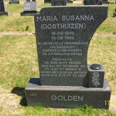 GOLDEN Maria Susanna nee OOSTHUIZEN 1932-1995