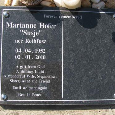 HOFER Marianne nee ROTHFUSZ 1952-2010
