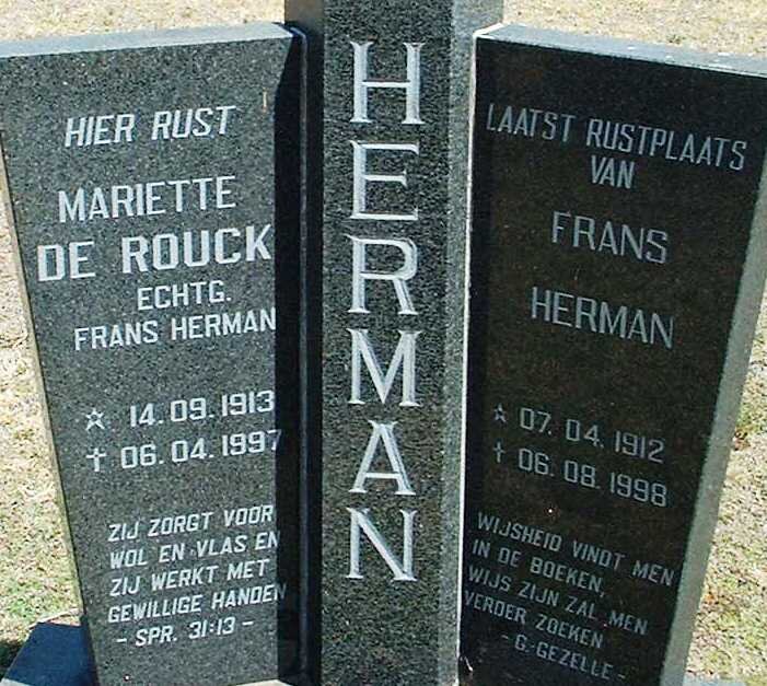 HERMAN Frans 1912-1998 &amp; Mariette DE ROUCK 1913-1997
