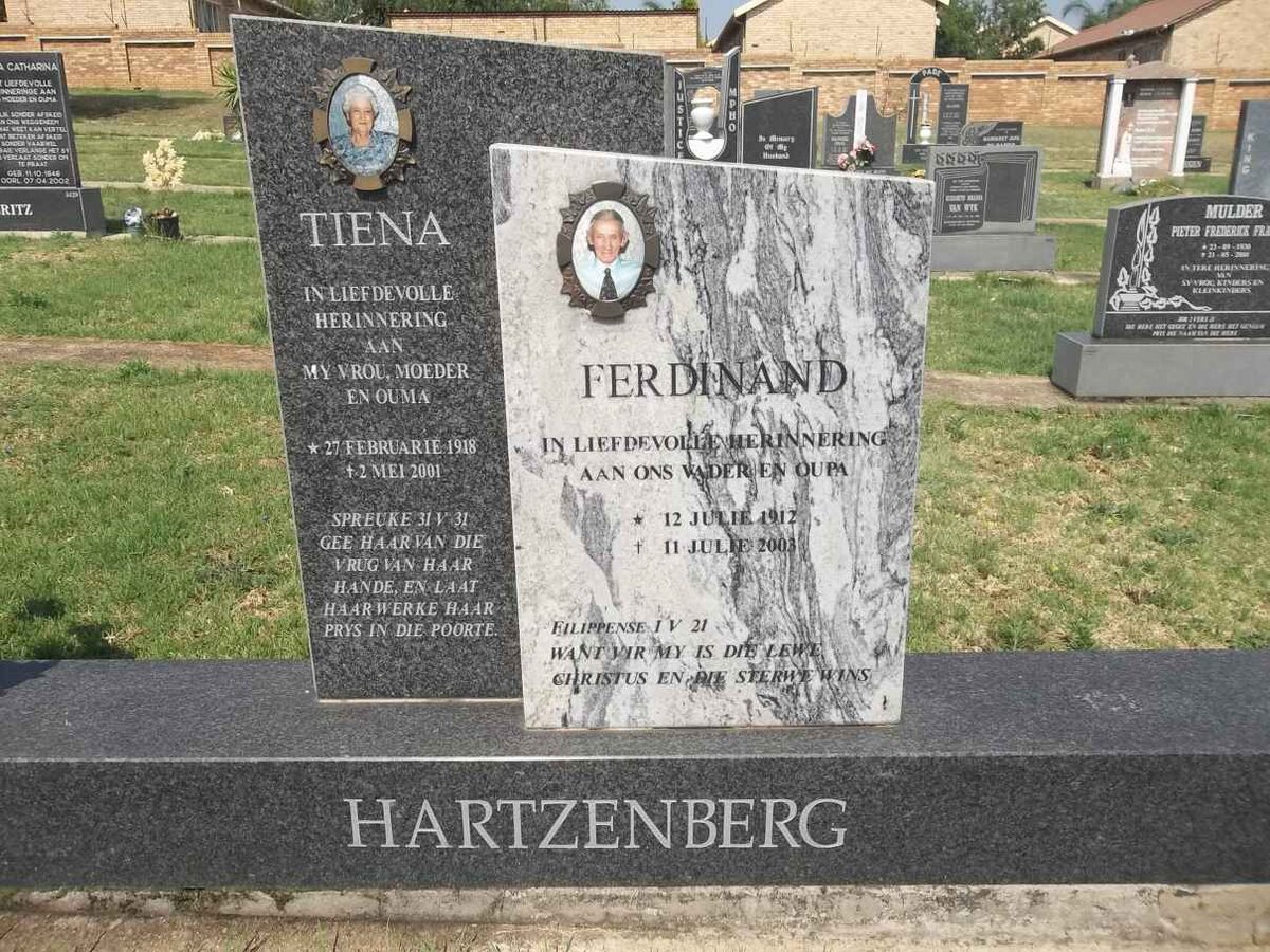 HARTZENBERG Ferdinand 1912-2003 &amp; Tiena 1918-2001