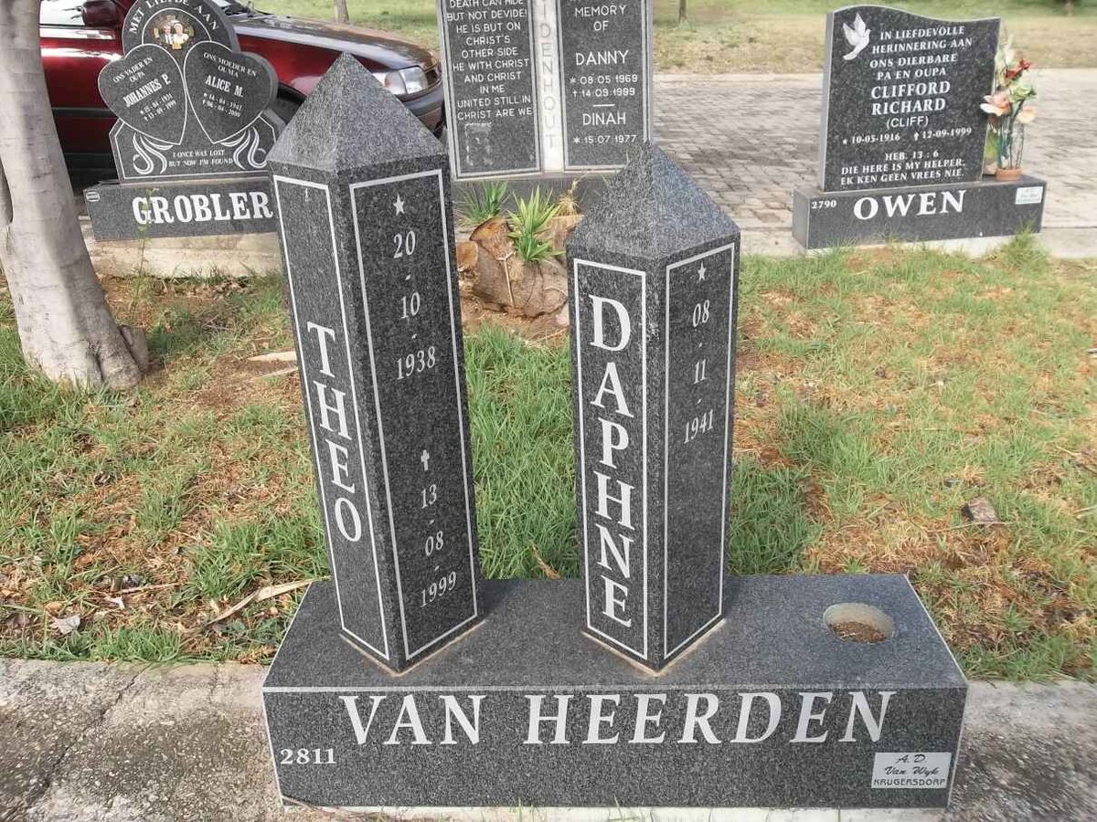 HEERDEN Theo, van 1938-1999 &amp; Daphne 1941-