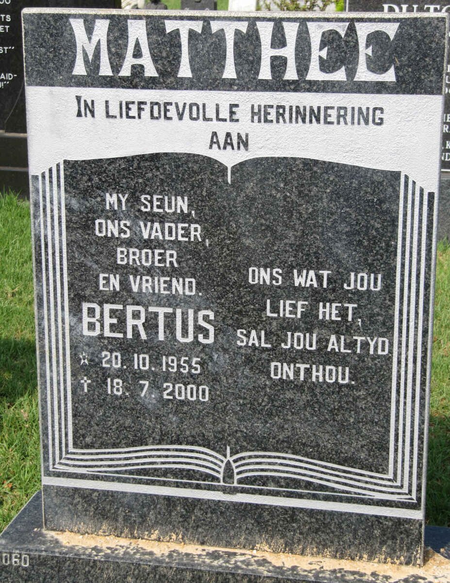MATTHEE Bertus 1955-2000