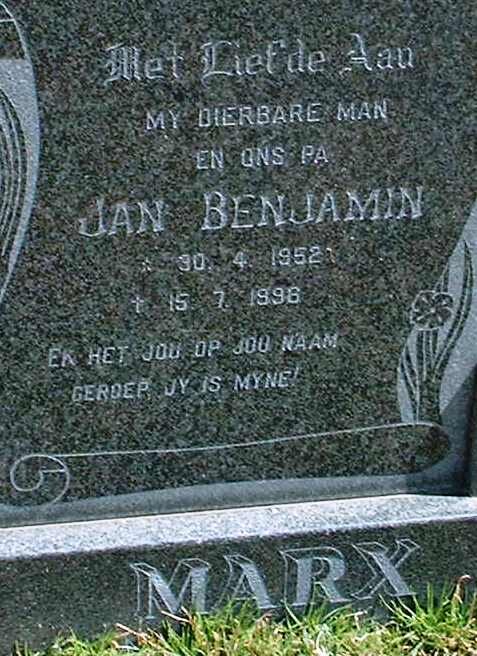 MARX Jan Benjamin 1952-1996