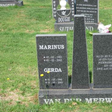 MERWE Gerda, van der 1961-2003 :: VAN DER MERWE Marinus 1983-2002