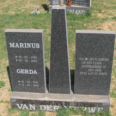 MERWE Marinus, van der 1983-2002 &amp;  Gerda 1961-2003