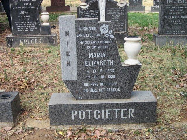 POTGIETER Maria Elizabeth 1933-1990