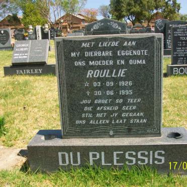 PLESSIS Roullie, du 1926-1995