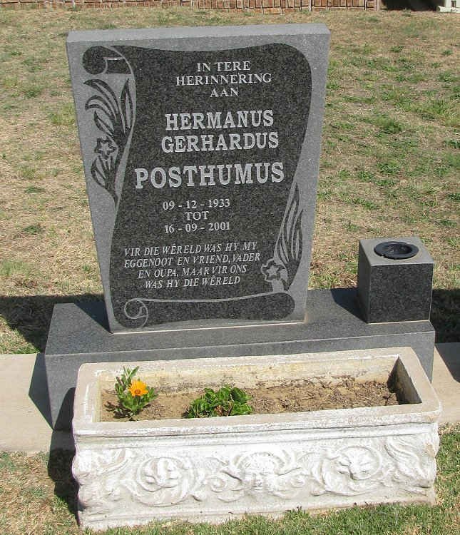 POSTHUMUS Hermanus Gerhardus 1933-2001