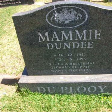 PLOOY Mammie Dundee, du 1931-1995