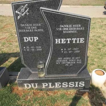 PLESSIS Dup, du 1924-2008 &amp; Hettie 1927-2009