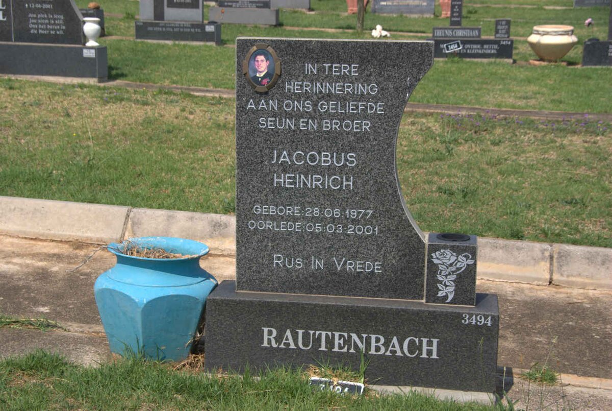 RAUTENBACH Jacobus Heinrich 1977-2001