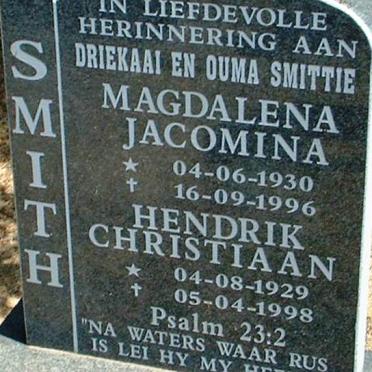 SMITH Hendrik Christiaan 1929-1998 &amp; Magdalena Jacomina 1930-1996