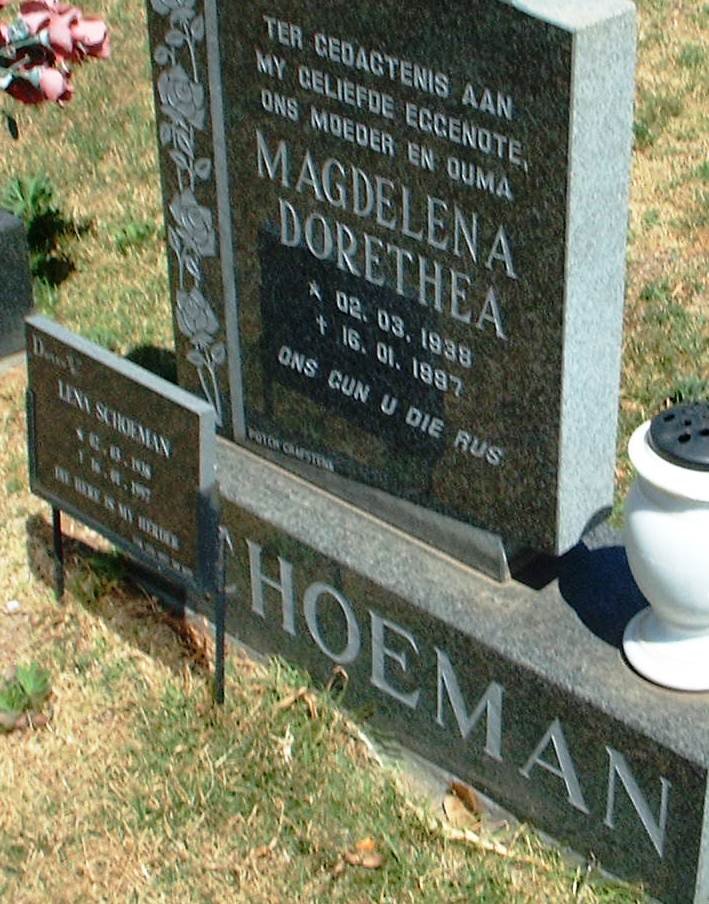 SCHOEMAN Magdelena Dorethea 1938-1997