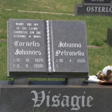VISAGIE Cornelis Johannes 1929-2000 &amp; Johanna Petronella 1929-