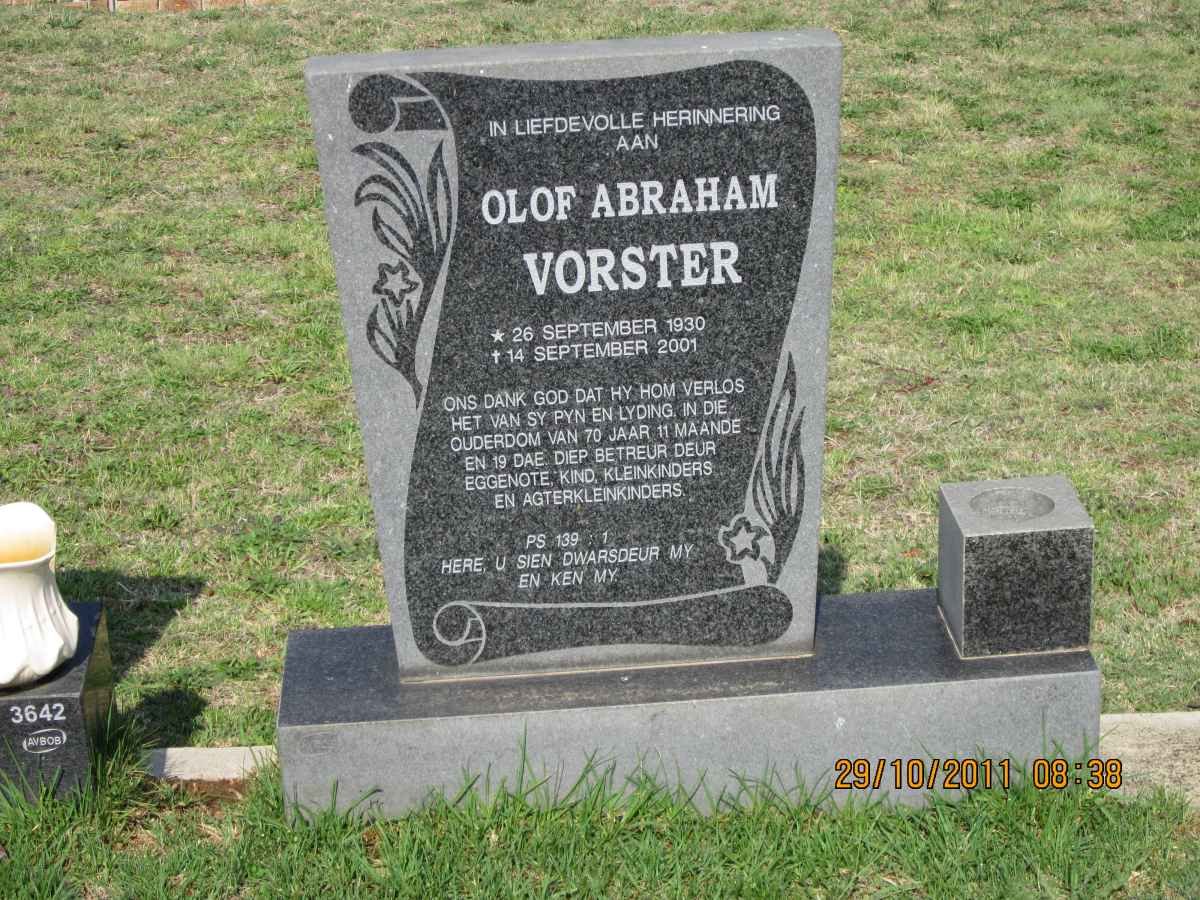 VORSTER Olof Abraham 1930-2001