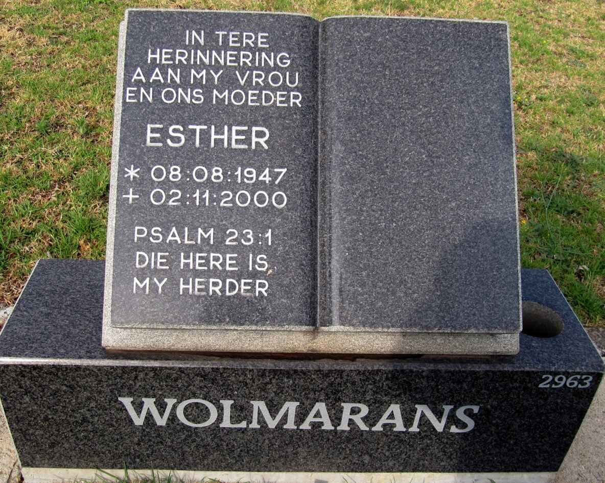 WOLMARANS Esther 1947-2000