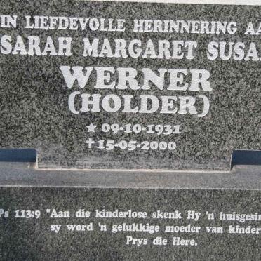 WERNER Sarah Margaret Susan nee HOLDER 1931-2000