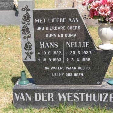 WESTHUIZEN Hans, van der 1922-1993 &amp; Nellie 1927-1998