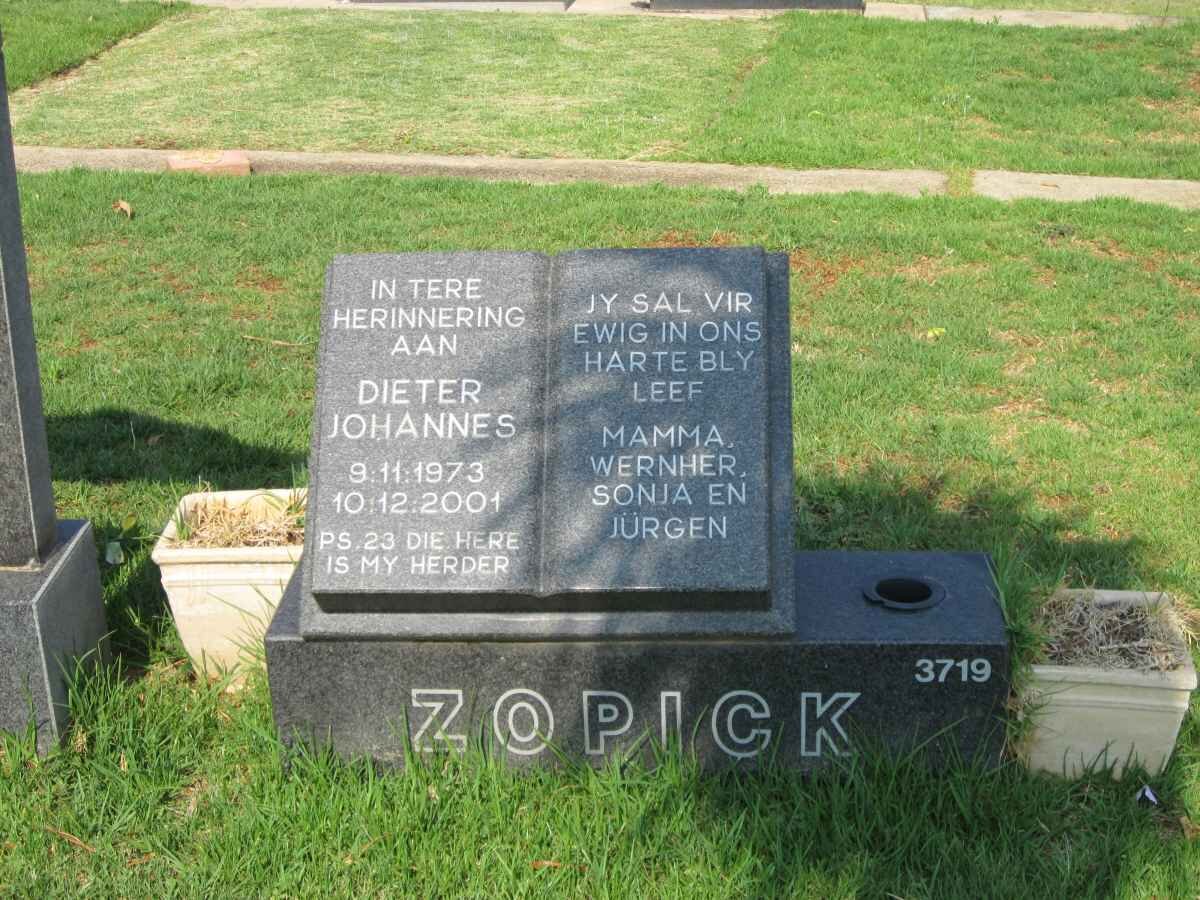 ZOPICK Dieter Johannes 1973-2001
