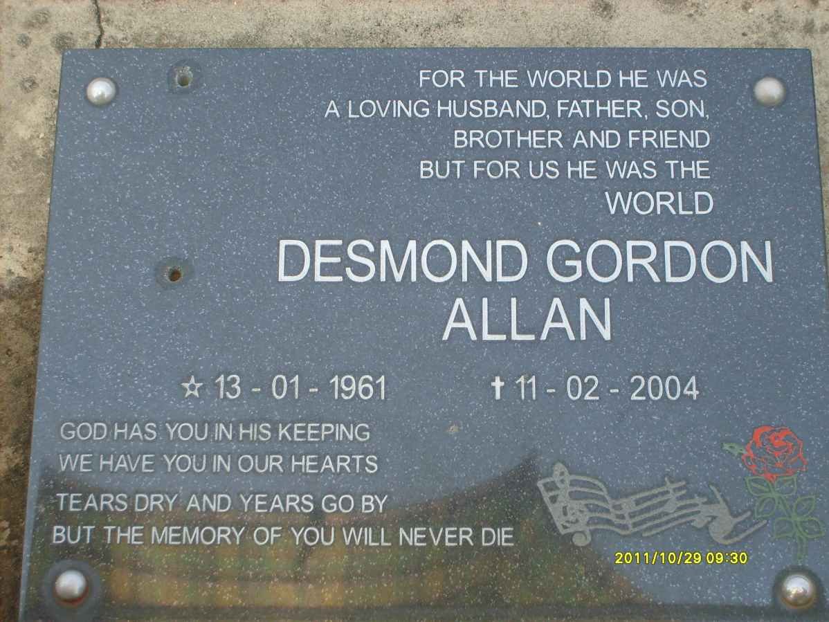 ALLAN Desmond Gordon 1961-2004