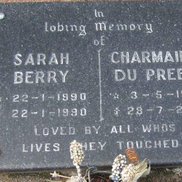 BERRY Sarah 1990-1990 :: DU PREEZ Charmaine 1941-2001