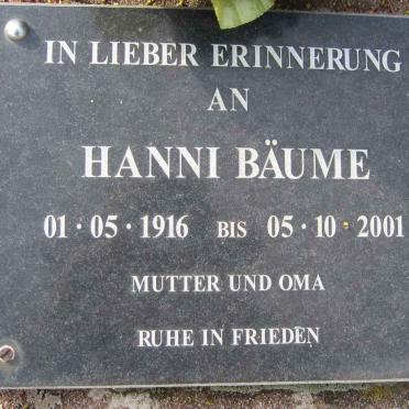 BAUME Hanni 1916-2001
