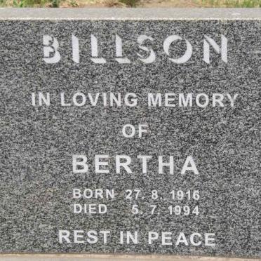 BILLSON Bertha 1916-1994