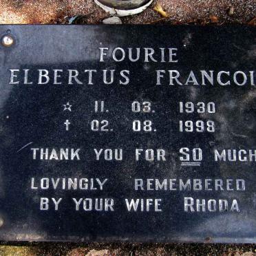 FOURIE Elbertus Francois 1930-1998