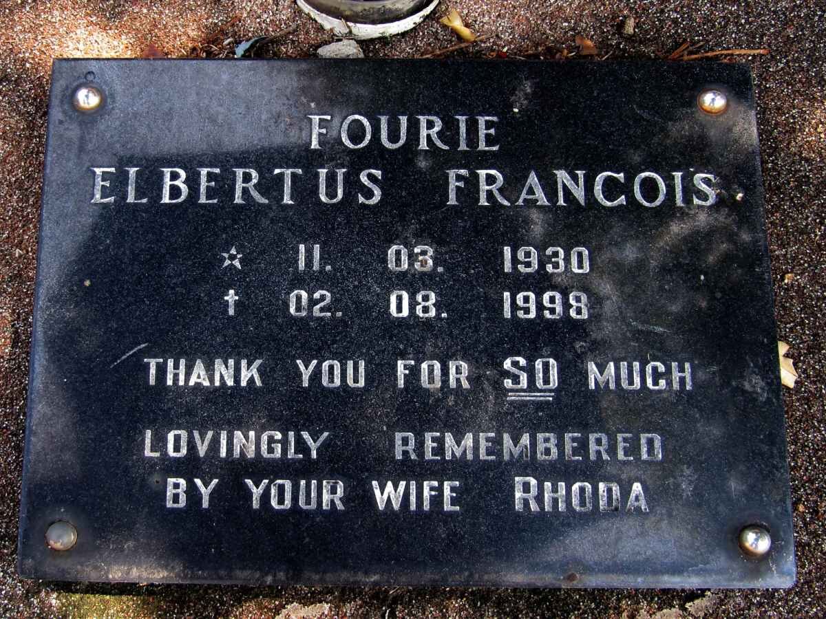 FOURIE Elbertus Francois 1930-1998