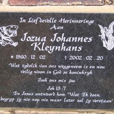 KLEYNHANS Jozua Johannes 1960-2002