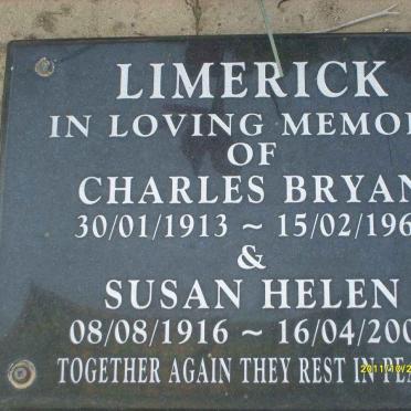LIMERICK Charles Bryan 1913-1962 &amp; Susan Helen 1916-2004