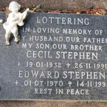 LOTTERING Cecil Stephen 1932-1991 :: LOTTERING Edward Stephen 1970-1991