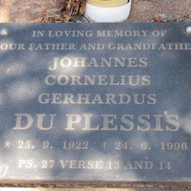 PLESSIS Johannes Cornelius Gerhardus, du 1922-1996