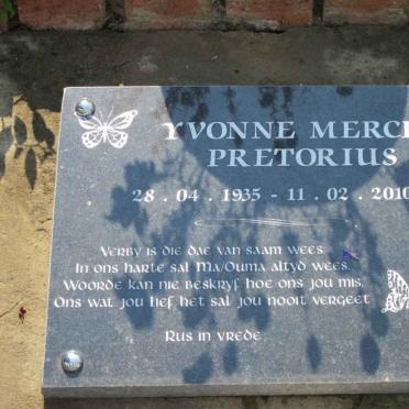 PRETORIUS Yvonne Mercia 1935-2010