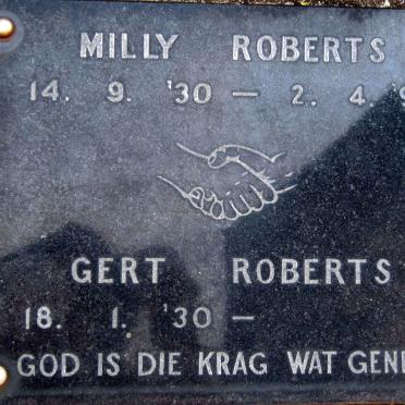 ROBERTS Gert 1930- &amp; Millie 1930-1999