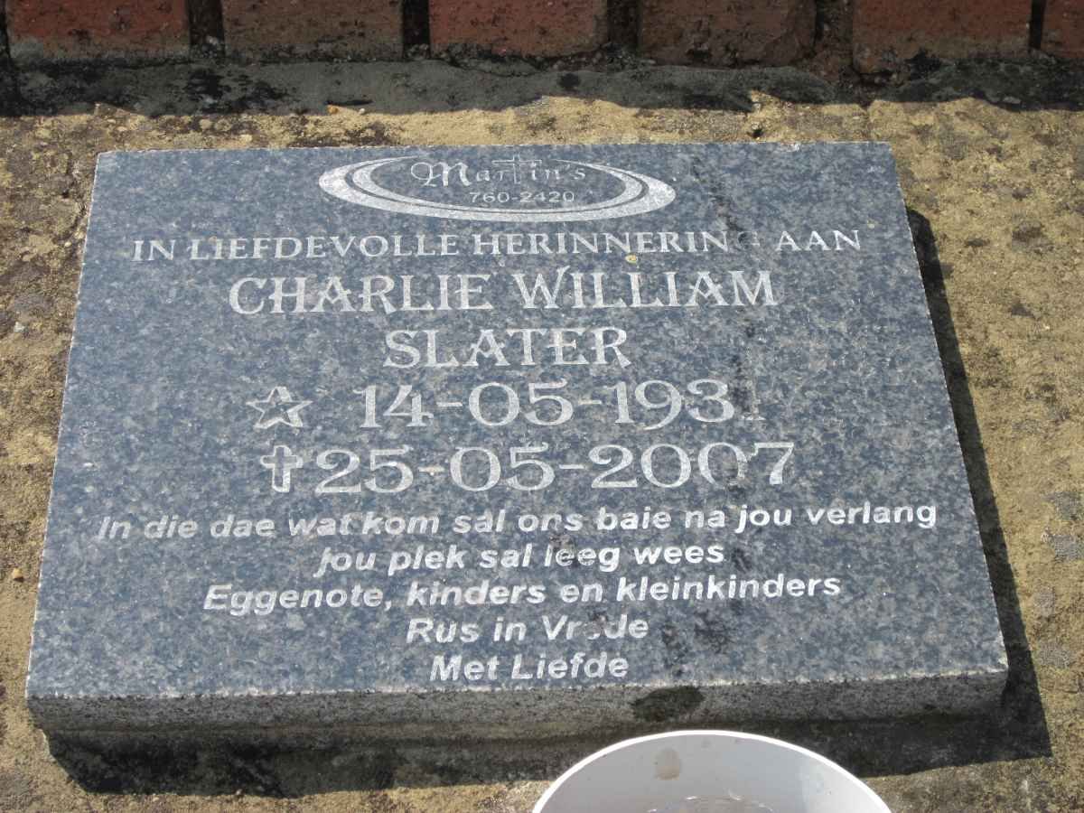 SLATER Charlie William 1931-2007