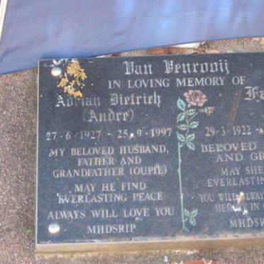 VENROOIJ Adrian Dietrich, van 1927-1997 &amp; Fay 1922-2001