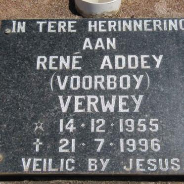 VERWEY René Addey nee VOORBOY 1955-1996