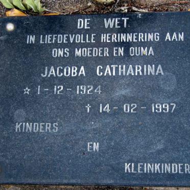 WET Jacoba Catharina, de 1924-1997