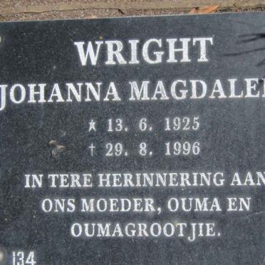 WRIGHT Johanna Magdalena 1925-1996