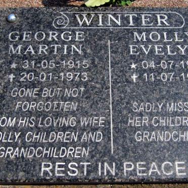 WINTER George Martin 1915-1973 &amp; Molly Evelyn 1915-1973